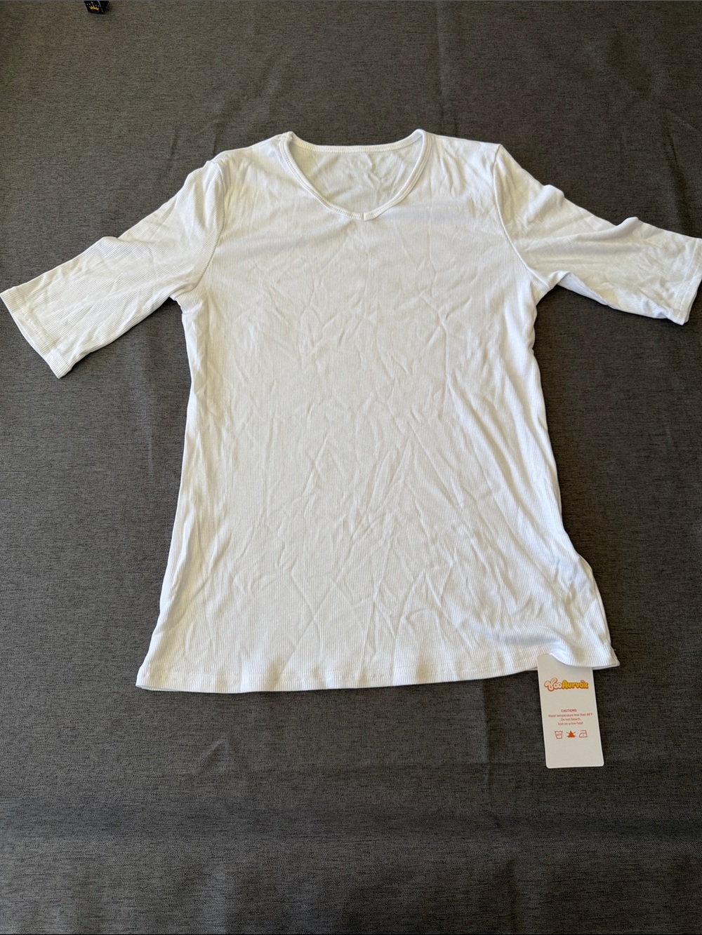 Classic White V-Neck Women’s Top